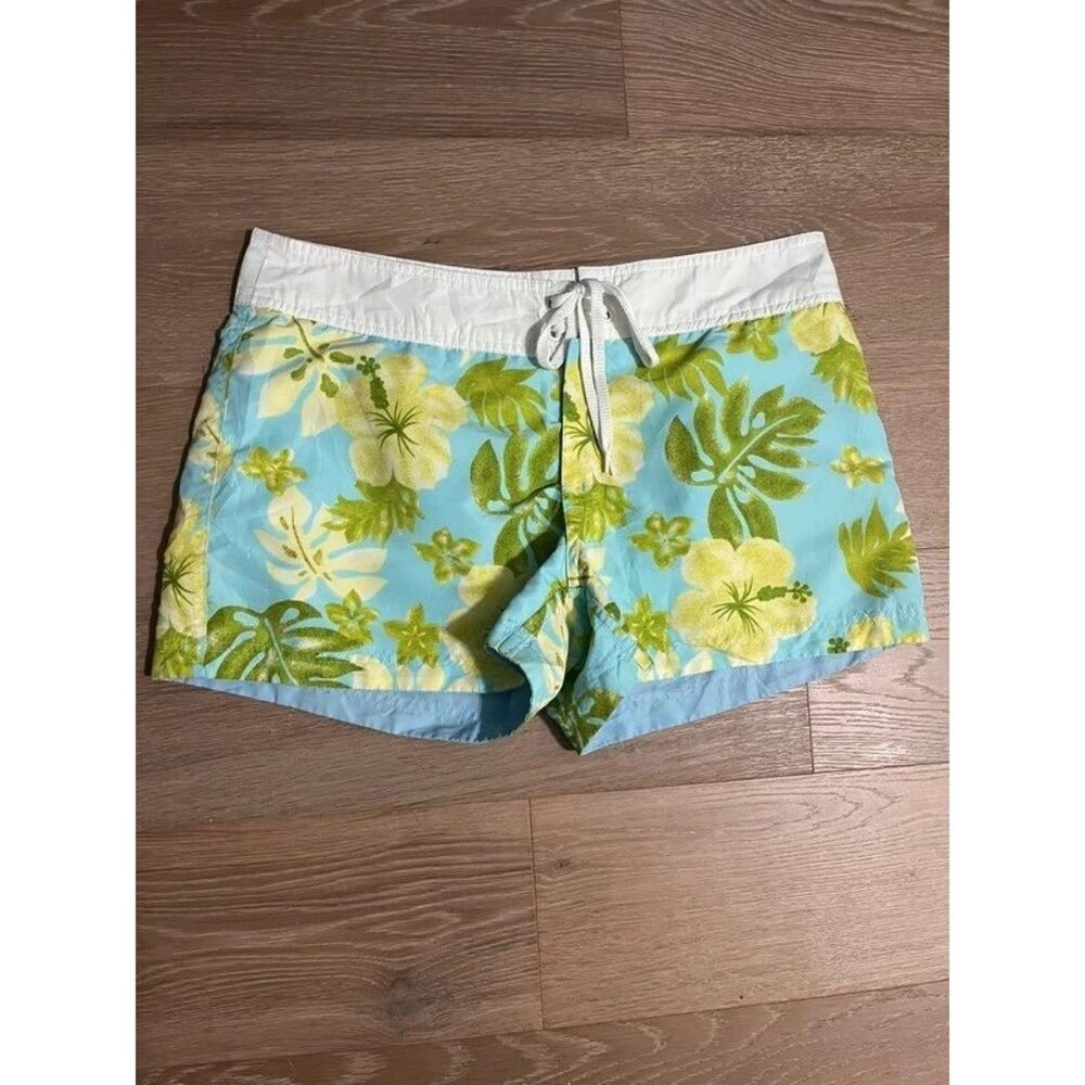 Vintage Y2k Reversible Board Shorts Hula Cutie Blue Floral Size L / XL - Picture 2 of 5